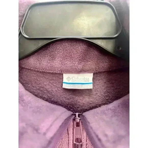 Columbia Women's Purple Fleece Jacket Size L Mid-Length Zip Casual - Picture 4 of 5